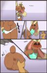  absurd_res anal anthro bodily_fluids comic cum cum_in_ass cum_inside detainedcat duo generation_1_pokemon generation_4_pokemon genital_fluids gym hi_res hole_in_wall lagomorph leporid lopunny male male/male mammal nintendo pokemon pokemon_(species) rabbit shower size_difference tauros video_games 
