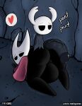2020 anthro arthropod big_butt big_penis black_body black_eyes butt cape clothed clothing detailed_background duo female garabatoz genitals grey_clothing heart_symbol hollow_knight hornet_(hollow_knight) huge_penis humanoid_genitalia humanoid_penis incest_(lore) insect looking_back looking_pleasured male male/female penis pregnant pregnant_female pussy red_cape red_clothing speech_bubble team_cherry text the_knight_(hollow_knight) thick_thighs vessel_(species) wide_hips