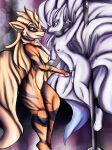 absurd_res arcanine duo female fretthedeer generation_1_pokemon hi_res knot ninetales nintendo nude pokemon pokemon_(species) pole stripper_pole trans_(lore)