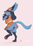  absurd_res animal_genitalia animal_pussy anthro anus blue_body butt canine_pussy clothed clothing female generation_4_pokemon genitals hi_res lucario nintendo pokemon pokemon_(species) pussy raised_tail red_eyes skyvo solo video_games 