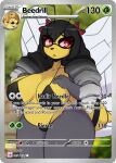 2024 accessory antennae_(anatomy) anthro beedrill big_breasts bikini black_bikini black_clothing black_hair black_swimwear bow_ribbon breasts clothing english_text eyebrows eyelashes eyewear female generation_1_pokemon glasses grey_body hair hair_accessory hair_bow hair_ribbon hand_on_chest huge_breasts i_am_kat95 looking_at_viewer nintendo pokemon pokemon_(species) red_eyes ribbons slightly_chubby solo swimwear text thick_thighs wide_hips wings yellow_body