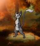  2022 ambiguous_gender anthro ardeo digital_media_(artwork) eyes_closed fur fur_tuft happy hi_res mammal moki_(species) ori_(series) ori_and_the_will_of_the_wisps outside shaded smile solo solo_focus tuft warm_colors 