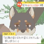 ambiguous_gender anthro canid canine canis domestic_dog ekaki510 front_view japanese_text kemono mammal shikoku_ken solo spitz text translation_request