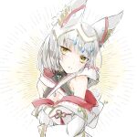  1girl animal_ears bangs blunt_bangs cat_ears cat_girl chest_jewel chion_(yukina) grey_hair highres nia_(xenoblade) short_hair simple_background sketch solo white_background xenoblade_chronicles_(series) xenoblade_chronicles_2 xenoblade_chronicles_3 yellow_eyes 