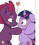 absurd_res bedroom_eyes blush bodily_fluids cutie_mark duo equid equine female female/female friendship_is_magic green_eyes hair half-closed_eyes hasbro hi_res horn horse mammal mane my_little_pony my_little_pony:_the_movie_(2017) mythological_creature mythological_equine mythology narrowed_eyes pinned pinned_to_wall pony purple_body purple_eyes purple_hair purple_mane purple_tail red_hair seductive simple_background sweat sweatdrop tail tempest_shadow_(mlp) tuskonline twilight_sparkle_(mlp) unicorn white_background wide_eyed winged_unicorn wings
