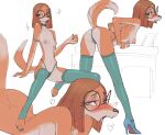 2024 anthro areola blush breasts brown_body brown_fur canid canine canis clothed clothing digital_media_(artwork) domestic_dog eyewear female fur glasses grey_body grey_fur hunting_dog illumination_entertainment legwear long_body mammal multicolored_body multicolored_fur nipples open_mouth panties reptilian_orbit round_glasses saluki sighthound sing_(movie) skinny_anthro skinny_female small_breasts solo suki_lane toeless_legwear tongue tongue_out underwear