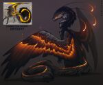  absurdres artist_name bird black_background borrowed_character character_name from_side glowing glowing_eyes highres monster neytirix original simple_background wings 