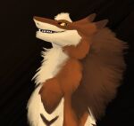  brown_body brown_fur fur green_eyes kitchidrachenblut looking_at_viewer male neck_tuft sergal simple_background smile smiling_at_viewer solo tai_(kitchidrachenblut) tuft 