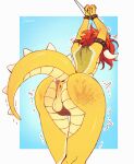 absurd_res anthro bdsm bondage bound bowser dragon femboy hi_res invalid_tag male mario_bros mythological_creature mythological_scalie mythology nintendo scalie slap solo tokkot