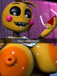  &lt;3 &lt;3_eyes 2022 3d_(artwork) alcohol animatronic anthro areola avian beakless beverage bib big_areola big_breasts big_nipples bird blush blush_stickers breasts chicken container cup digital_media_(artwork) drinking_glass eyebrows female five_nights_at_freddy&#039;s five_nights_at_freddy&#039;s_2 galliform gallus_(genus) glass glass_container glass_cup hi_res huge_breasts looking_at_viewer lovetaste_chica machine nipples phasianid robot scottgames selfie sharp_teeth snapchat solo teeth toy_chica_(fnaf) video_games wine wine_glass yellow_body zentaisfm 