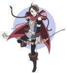  1girl ahoge alternate_costume arrow_(projectile) black_pantyhose blue_eyes bow bow_(weapon) braid breasts brown_hair cleavage closed_eyes dress fingerless_gloves fire_emblem fire_emblem_fates gloves hairband highres holding holding_arrow holding_bow_(weapon) holding_weapon huge_bow knife long_hair low_twin_braids low_twintails medium_breasts microdress nina_(fire_emblem) official_alternate_costume pantyhose parted_bangs red_bow rescuedrop solo twin_braids twintails upper_body weapon 