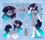  absurd_res accessory anthro breasts butt cutie_mark english_text equid equine female feral furgonomics hasbro hi_res horn mammal model_sheet my_little_pony nipple_piercing nipples piercing solo stardust_spark tail_accessory text unicorn zlatavector 