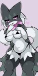  anthro belly belly_squish blush breasts clothing female generation_9_pokemon hi_res koivyx leaked_pokemon lingerie looking_at_viewer medium_breasts meowscarada nintendo pokemon pokemon_(species) solo squish thick_thighs video_games 