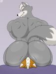 ambiguous_gender anthro back_muscles big_butt bodily_fluids brown_body brown_fur butt butt_squish canid canine canis dipstick_tail duo eyebrows facesitting fangs fox fox_mccloud fur glistening glistening_body glistening_butt grey_body grey_fur grey_tail hi_res huge_butt inner_ear_fluff looking_back looking_down male male/ambiguous male_(lore) male_on_top mammal markings muscular muscular_anthro muscular_male musk musk_clouds musky_butt nintendo nude on_top pizzaozzy_(artist) red_eyes signature sitting sitting_on_another size_difference smile smug squish star_fox sweat sweaty_butt tail tail_markings teeth thick_eyebrows thick_thighs toothy_grin tuft white_body white_fur white_tail_tip wide_hips wolf wolf_o&#039;donnell