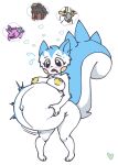  anthro belly big_belly big_tail blush bodily_fluids female fluffy generation_1_pokemon generation_4_pokemon generation_7_pokemon generation_8_pokemon heartear18 hi_res huge_belly hyper hyper_belly mammal mother_(lore) mudsdale navel nidoking nintendo overdue pachirisu panicking parent_(lore) pokemon pokemon_(species) pregnant rodent sciurid short_stack solo sweat sweatdrop tail thought_bubble wyrdeer 