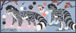  adelar_elric all_fours ambiguous_gender blue_eyes felid feral fur grey_body grey_fur hi_res mammal model_sheet open_mouth pantherine rear_view side_view snow_leopard solo 