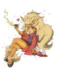  2019 alcohol anthro arcanine asian_clothing beverage blush breasts canid canine cherry_blossom clothed clothing colored crossed_legs digital_media_(artwork) east_asian_clothing elemental_creature fan_character female fire firedog flower fluffy fluffy_tail footwear fur generation_1_pokemon green_eyes hair heart_symbol hi_res japanese_clothing kimono looking_at_viewer mammal nine_(snoutless) nintendo one_eye_closed open_mouth orange_body orange_fur petals plant pokemon pokemon_(species) pokemorph prunus_(flower) sake sake_bottle sake_dish sandals sash shoes simple_background sitting smile smiling_at_viewer snoutless solo tail teeth thick_thighs topwear wink winking_at_viewer 