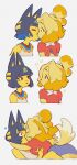  2024 accessory animal_crossing ankha_(animal_crossing) anthro bell blue_eyes blue_hair bob_cut brown_eyes canid canine canis clothed clothing comic digital_media_(artwork) domestic_cat domestic_dog duo felid feline felis female female/female fur hair hair_accessory hair_bun hi_res isabelle_(animal_crossing) jewelry kiss_on_lips kissing lenny-chi mammal necklace nintendo shih_tzu simple_background surprise surprised_expression tail tongue tongue_out toy_dog white_background yellow_body yellow_fur 