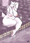  2023 anthro bath bathhouse bent_leg big_breasts boss_monster_(undertale) bovid breasts caprine closed_smile colored_sketch detailed_background digital_drawing_(artwork) digital_media_(artwork) digitigrade eyes_closed female floppy_ears full-length_portrait fur hand_behind_head hand_on_shoulder hi_res horn inside legs_together long_ears lop_ears mammal mature_anthro mature_female mcdoogiy mouth_closed nipples nude_anthro nude_female paws portrait raised_tail scut_tail shaded short_horn short_tail signature sitting sketch slightly_chubby slightly_chubby_anthro slightly_chubby_female small_horn smile smooth_horn soft_shading solo tail thick_thighs three-quarter_view toriel undertale_(series) wet white_body white_fur white_horn 