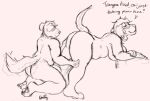  2023 anthro anthro_on_anthro arm_support bedroom_eyes big_breasts big_butt black_and_white black_nose blush breasts butt canid canine canis closed_smile dialogue digital_drawing_(artwork) digital_media_(artwork) digitigrade domestic_dog doog_(mcdoogle) duo ear_piercing ear_ring english_text female female_on_anthro floppy_ears genitals hand_on_hand hand_on_leg hand_on_thigh hi_res kneeling leaning leaning_forward leaning_on_elbow looking_at_another looking_at_partner looking_back lop_ears male male/female male_on_anthro mammal mature_anthro mature_female mcdoogiy millie_(jezzlen) monochrome mouth_closed narrowed_eyes nude_anthro nude_female nude_male paws penis piercing presenting presenting_hindquarters raised_tail ring_piercing seductive side_view signature simple_background sketch slightly_chubby slightly_chubby_anthro slightly_chubby_female smile tail tail_motion tailwag talking_to_another talking_to_partner text white_background 