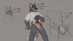  2022 age_difference anthro blush bottomwear brown_body brown_fur bulge canid canine clothing duo english_text ethan_blade ethan_forestfox eyewear facial_hair father_(lore) father_and_child_(lore) father_and_son_(lore) fur glasses incest_(lore) male male/male male_anthro mammal maned_wolf markus_blade musk older_male pants parent_(lore) parent_and_child_(lore) parent_and_son_(lore) red_clothing red_underwear shirt son_(lore) teeth_showing text topwear underwear younger_male 