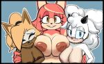  absurd_res anthro big_breasts blush bovid breasts canid canine canis caprine clothed clothing conductor&#039;s_wife_(sonic) female group hi_res idw_publishing lanolin_the_sheep_(sonic) mammal mature_female nipples sega sheep sin-buttons_(artist) sonic_the_hedgehog_(comics) sonic_the_hedgehog_(idw) sonic_the_hedgehog_(series) the_murder_of_sonic_the_hedgehog topless trio whisper_the_wolf wolf 