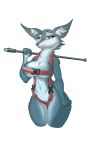  anthro breasts cane canid canine canis clothed clothing female foxgumie grey_body hi_res illumination_entertainment mammal partially_clothed porsha_crystal simple_background sing_(movie) solo white_background wolf yellow_eyes 