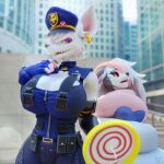 1:1 2024 3d_(artwork) anthro apode big_breasts blue_clothing blue_gloves blue_handwear blurred_background breasts canid canid_demon canine captured cleavage clothed clothed_anthro clothed_female clothing coiling demon digital_media_(artwork) draconcopode duo ear_piercing ear_ring eyeshadow female female/female fingerless_gloves fur gloves gold_ear_ring grey_body grey_fur hair handwear hellhound helluva_boss huge_breasts hypno_beam_gun immobilization lamia legless loona_(helluva_boss) makeup mammal mercfox438 mind_control multicolored_body multicolored_fur murid murine mythological_canine mythological_creature mythology officer_flint_(foretbwat) orange_eyes piercing police police_hat police_officer police_uniform purple_eyeshadow rat reptile restrained ring_piercing rodent scalie serpentine snake spiral_eyes split_form two_tone_body two_tone_fur uniform wearing_hat white_body white_fur white_hair yellow_sclera