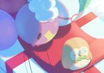  balloon bird closed_eyes commentary_request drifloon looking_down mokukitusui no_humans nose_bubble owl pokemon pokemon_(creature) rowlet sleeping solid_oval_eyes 