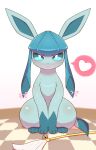  &lt;3 alacarte ambiguous_gender blue_body blue_fur blue_hair eeveelution feral fur generation_4_pokemon glaceon hair hi_res looking_at_viewer nintendo pokemon pokemon_(species) sitting solo video_games 