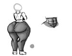  abs big_(disambiguation) bottomwear butt clothing doc002 hyper monochrome pants solo unknown_character unknown_species yoga 