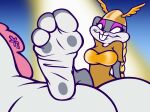  bronypanda bugs_bunny clothed clothing crossdressing feet hi_res lagomorph leporid looney_tunes male mammal pawpads rabbit soles solo toes warner_brothers 