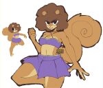  absurd_res afro anthro barefoot bottomwear clothing crispyattucks crop_top feet female freckles hi_res mammal nickelodeon rodent sandy_cheeks sciurid shirt skirt solo spongebob_squarepants topwear tree_squirrel 