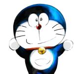  1:1 2021 anthro bell blue_body blue_fur collar domestic_cat doraemon doraemon_(character) felid feline felis front_view fur looking_at_viewer machine male mammal mouth_closed mt_tg pouch_(anatomy) raised_arms red_collar red_nose robot shaded simple_background solo standing whiskers white_background white_body white_fur 