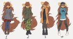  absurd_res anthro apogee_(tinygaypirate) belt big_tail black_nose boots bottomwear breasts brown_body brown_eyes brown_fur brown_hair camo camo_bottomwear camo_clothing camo_pants camo_print canid canine canis cargo_pants cheek_tuft clothing cowlick domestic_dog ear_piercing elbow_pads eyebrow_through_hair eyebrows eyelashes facial_markings facial_piercing facial_tuft female fingerless_gloves floppy_ears footwear fur furgonomics furry-specific_piercing gauged_ear gloves grey_background hair hair_over_eye hand_in_pocket hands_behind_back handwear head_markings head_tilt headgear headwear hi_res inner_ear_fluff jacket knee_pads long_hair looking_aside looking_at_viewer mammal markings messy_hair mottled mottled_nose multiple_images multiple_poses muzzle_piercing nose_piercing one_eye_obstructed pants pattern_bottomwear pattern_clothing pattern_pants pattern_shirt pattern_topwear piercing pigeon_toed pink_nose plaid plaid_clothing plaid_shirt plaid_topwear plantigrade pockets pose raised_arms shirt shoelaces simple_background slim small_breasts solo spitz standing strip_game text tinygaypirate topwear translucent translucent_hair tuft 