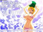  ball big_breasts bikini bracelet breasts jewelry large_breasts murata nami nami_(one_piece) navel one_piece orange_hair short_hair swimsuit wink 