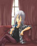  1boy artist_request eyes_closed harvest_moon indoors male male_focus silver_hair skye_(harvest_moon) solo 