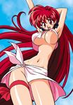  akira_(viper) big_hair breasts kimura_takahiro large_breasts narrow_waist navel red_eyes red_hair solo underboob viper 