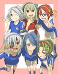  6+boys 6boys afuro_terumi compacthuman cosplay fubuki_shirou inazuma_eleven inazuma_eleven_(series) kazemaru_ichirouta kiyama_hiroto male male_focus midorikawa_ryuuji multiple_boys sakuma_jirou suzumiya_haruhi_(cosplay) suzumiya_haruhi_no_yuuutsu trap 