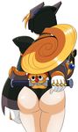  alternate_color android ass from_behind highres hyoumaru marino robot_ears rockman rockman_x rockman_x_command_mission simple_background solo thick_thighs thighs white_background wide_hips 