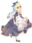  artist_request blue_hair brown_eyes forehead gina_(harvest_moon) glasses harvest_moon maid moe 