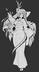  bad_id bad_pixiv_id blood breast_slip breasts character_request copyright_request greyscale hair_over_one_eye highres long_hair medium_breasts monochrome nipples one_breast_out solo ume_(noraneko) wings 