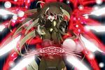  ahoge blazblue blonde_hair blood eightman lambda-11 long_hair red_eyes solo 