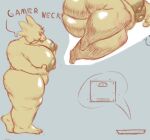  alphys anthro bastefan16 belly big_breasts big_butt breasts buckteeth butt colored_sketch feet female hanging_breasts holding_breast huge_breasts humanoid overweight reptile scalie sketch solo solo_focus teeth thick_thighs undertale undertale_(series) video_games worried yellow_body 