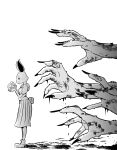  absurd_res anthro beastars blood bodily_fluids female furry_bb greyscale haru_(beastars) hi_res lagomorph leporid mammal monochrome rabbit solo 