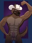  abs anthro canid canine canis clothing cowboy cowboy_hat domestic_dog erect_nipples erection genitals german_shepherd hat headgear headgear_only headwear herding_dog hi_res humanoid inviting inviting_to_fuck inviting_to_sex knot knotted_tapering_penis male mammal muscular muscular_anthro muscular_male nipples pastoral_dog pecs penis purplefloyd smile smirk solo solo_focus vein veiny_penis 