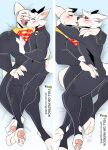 anthro aroused body_pillow bolt_(bolt) bolt_(film) canid canine canis clothing collar daddy_kink dakimakura dakimakura_design dakimakura_pillow dakimakura_pose dc_comics dc_league_of_super-pets disney domestic_dog duo emotional femboy french_kissing hero hi_res kiss_on_lips kissing krypto krypto_the_superdog latex latex_clothing licking licking_lips looking_at_viewer love lovers_moment male male/male mammal pawpads paws pillow pose romantic romantic_couple shy space spacesuit superdog superhero superhero_costume tongue walk-w-igny