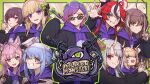  6+girls ahoge akai_haato aki_rosenthal animal_ears antenna_hair anya_melfissa assault_rifle baseball_bat bbyau_(yoyosobadgril) ben-day_dots black_bow black_jacket black_nails blonde_hair blue_eyes blue_hair bow brown_hair burger car_keys creature emphasis_lines food gem green_background green_bow green_eyes grin group_name gun hair_ornament hair_ribbon hakos_baelz hakui_koyori heart heart_hair_ornament highres holding holding_baseball_bat hololive hololive_english hololive_grand_theft_auto hololive_indonesia hood hoodie horns jacket logo long_hair mouse_ears mouse_girl multicolored_hair multiple_girls nail_(hardware) nail_bat nakiri_ayame nanashi_mumei official_alternate_costume official_alternate_hairstyle one_side_up pink_hair purple_eyes purple_hair purple_hoodie rabbit_ears rabbit_girl red_eyes red_hair ribbon rifle screentones short_hair skin-covered_horns smile streaked_hair tokoyami_towa usada_pekora v very_long_hair virtual_youtuber waving weapon white_hair wolf_ears 