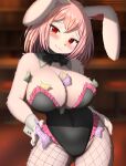  anthro big_breasts blush breasts clothed clothing faroula_twitt female female_anthro fingers fur hair hi_res kemono lagomorph leporid looking_at_viewer mammal rabbit smile solo 