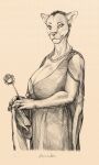  anthro big_breasts breasts clothing cougar diorionarh dress felid feline female flower gem hi_res holding_object jewelry mammal mature_female necklace pearl_(gem) pearl_necklace plant rose_(flower) solo 